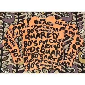Vintage DSQUARED2 All Over Print Pop Art Pullover Crewneck Italy CS Faded Orange